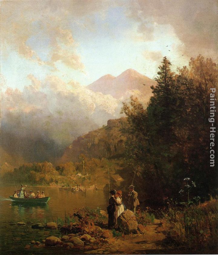 Fishing Party in the Mountains painting - Thomas Hill Fishing Party in the Mountains art painting